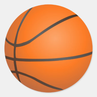 Basket Ball Classic Round Sticker
