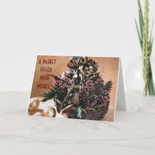 BASKET FILLED "WISHES" FOR FRIENDS AT CHRISTMAS CARD