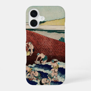 Basket fishing in the Kinu River by Hokusai iPhone 16 Case
