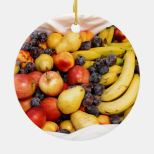 Basket Full Of Fruits Ceramic Tree Decoration