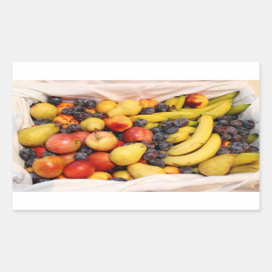 Basket Full Of Fruits Rectangular Sticker