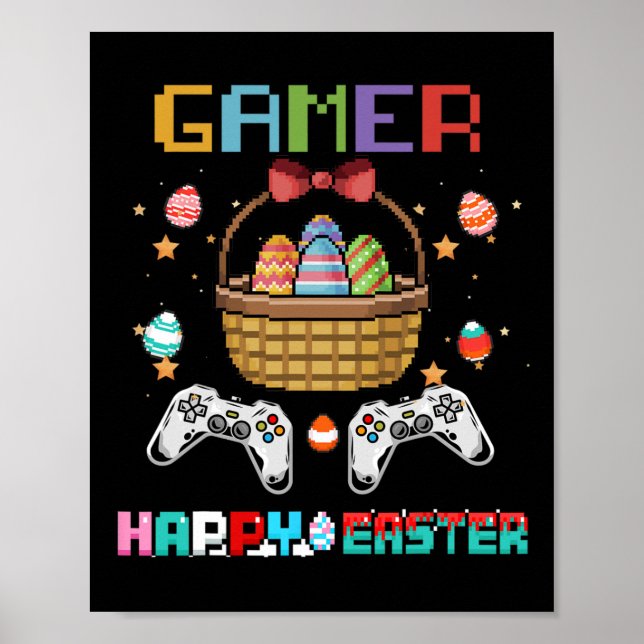 Basket Gamer Video Game Controller With Easter Egg Poster (Front)