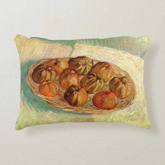 Basket of Apples to Pissarro by Vincent van Gogh Decorative Cushion (Front)