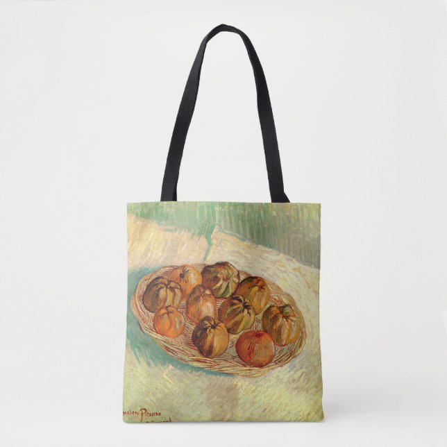 Basket of Apples to Pissarro by Vincent van Gogh Tote Bag (Front)