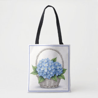 Basket of Blue Hydrangeas Tote Bag