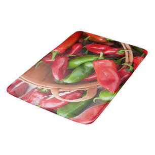 Basket of Chilli Peppers Kitchen Rug Mat Home Deco