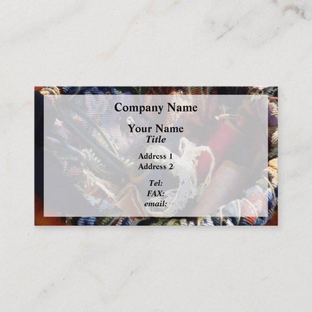 Basket of Crocheting and Thread Business Card (Front)