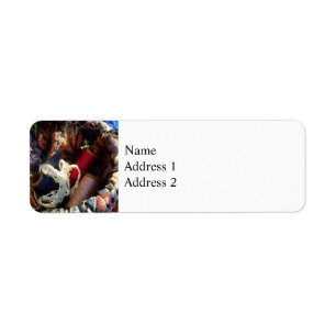 Basket of Crocheting and Thread Return Address Label
