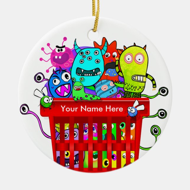 Basket of Deplorables, Adorable Deplorable Ceramic Ornament (Front)