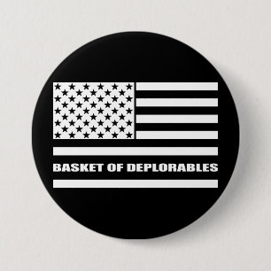 Basket of Deplorables American Flag Thin Line 7.5 Cm Round Badge