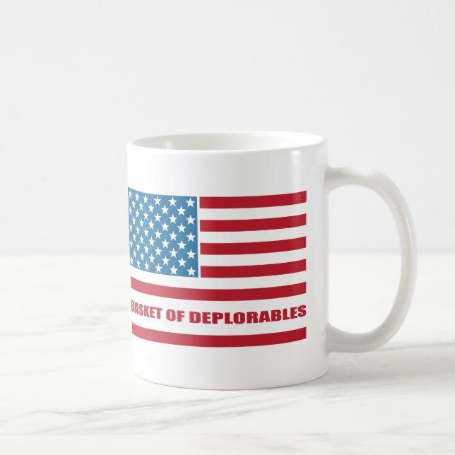 Basket of Deplorables American Flag Thin Line Coffee Mug (Right)