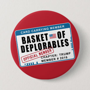 Basket of Deplorables Card Carrying Member 7.5 Cm Round Badge