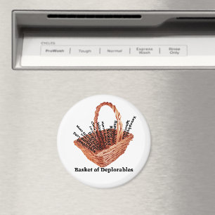Basket of Deplorables Words Round Magnet