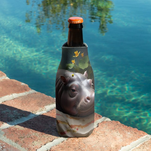 **"Basket of Dreams: A Baby Hippo’s Cozy Nap"** Bottle Cooler (In Situ Pool)
