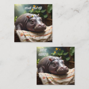 **"Basket of Dreams: A Baby Hippo’s Cozy Nap"** Enclosure Card