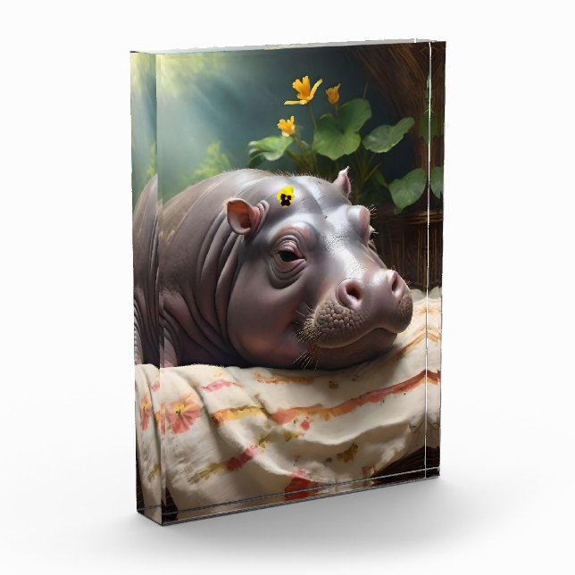 **"Basket of Dreams: A Baby Hippo’s Cozy Nap"** Photo Block (Left)