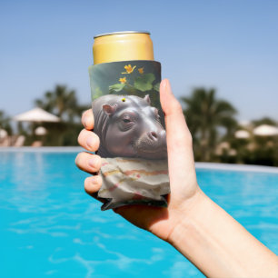 **"Basket of Dreams: A Baby Hippo’s Cozy Nap"** Seltzer Can Cooler