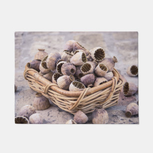 Basket of Dried Pod Poppy Seeds Doormat