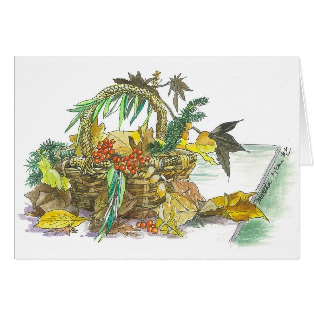 Basket of Fall leaves (Front Horizontal)