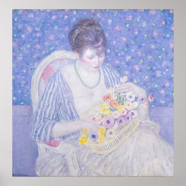 Basket of Flowers - F C Frieseke Fine Art Poster (Front)
