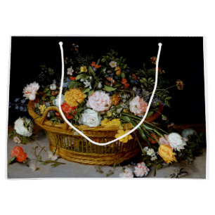 Basket of Flowers, Jan Brueghel the Younger Large Gift Bag
