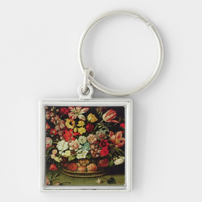 Basket of Flowers Key Ring (Front)
