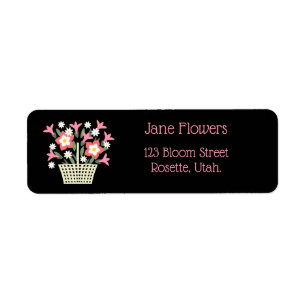 Basket of Flowers Return Address Label