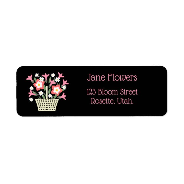 Basket of Flowers Return Address Label (Front)