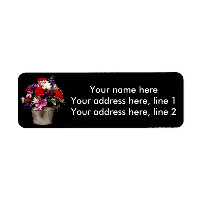 Basket of flowers return address label (Front)