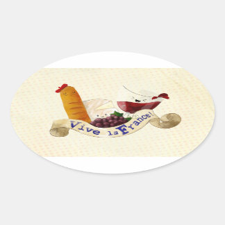 Basket of French Treats Oval Sticker