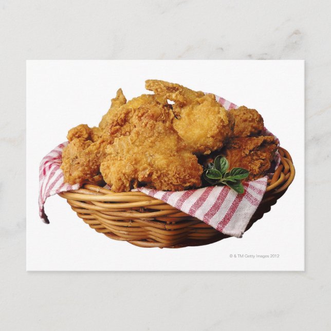 Basket of fried chicken postcard (Front)