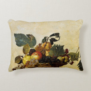 Basket of Fruit by Caravaggio Decorative Cushion