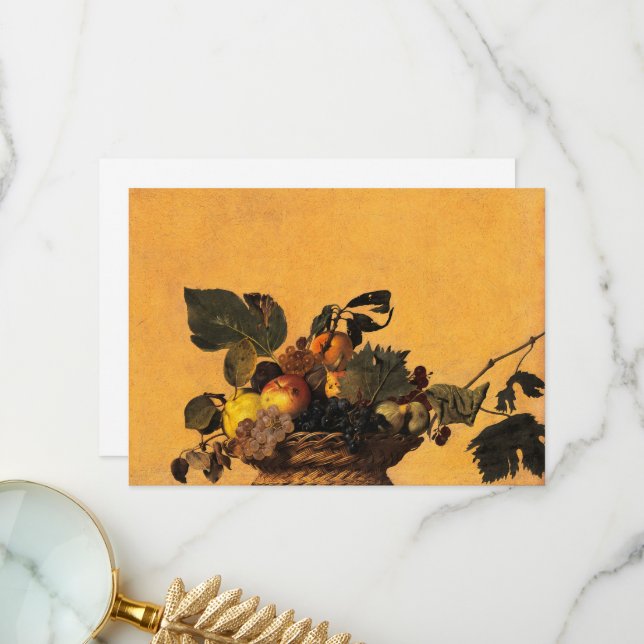 Basket of Fruit, Canestra di Frutta by Caravaggio Thank You Card (Front/Back In Situ)