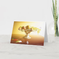 Basket of glass with fruits and batterfly  