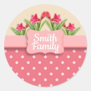 Basket of Lilies Custom Classic Round Sticker