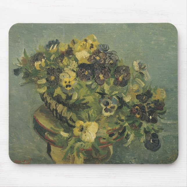 Basket of pansies mouse pad (Front)