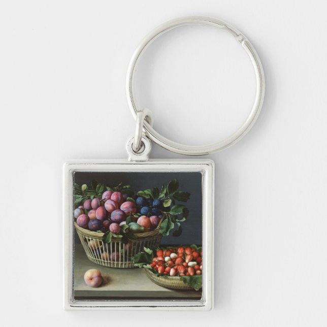 Basket of Plums and Basket of Strawberries, 1632 Key Ring (Front)