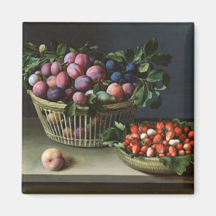 Basket of Plums and Basket of Strawberries, 1632 Magnet
