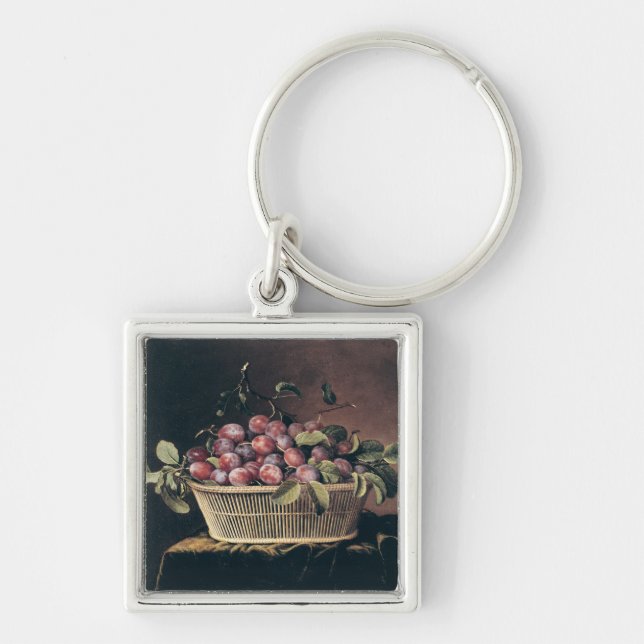 Basket of Plums Key Ring (Front)