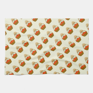 🧺Basket of Pumpkins and Autumn Wheat Tea Towel