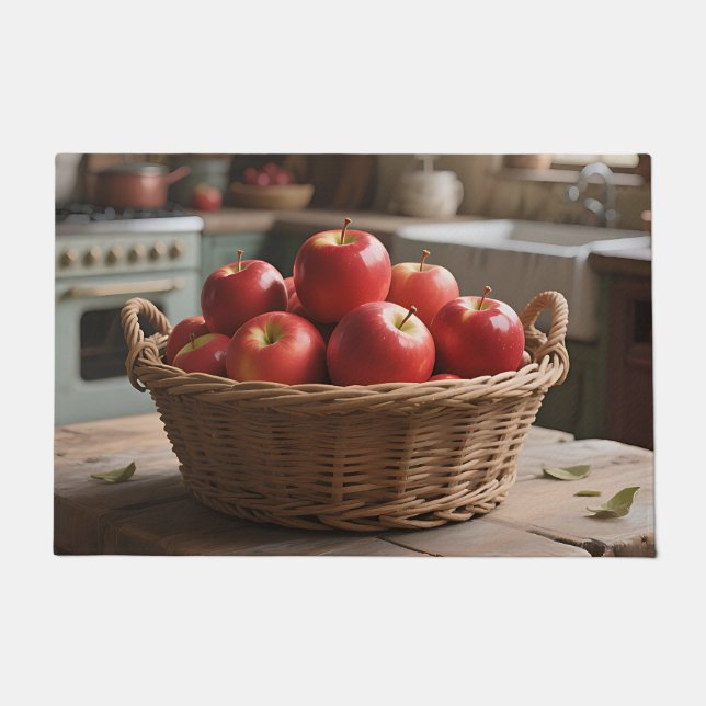 Basket of Red Apples Doormat (Front)