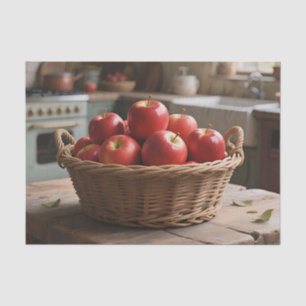 Basket of Red Apples Tissue Paper