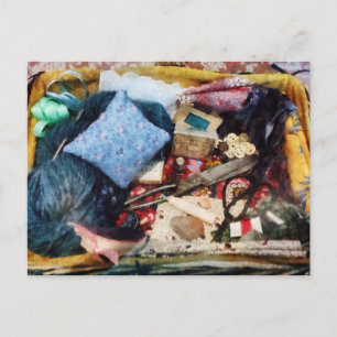 Basket of Sewing Supplies Postcard