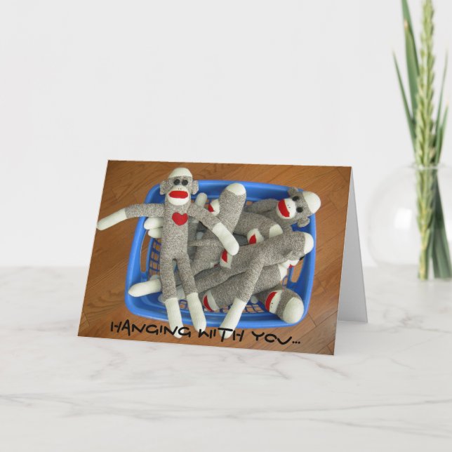 basket of sock monkies card (Front)