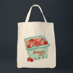 Basket of Strawberries Market Tote<br><div class="desc">This tote features a watercolor design of a produce basket full of strawberries. Customise this design with your choice of fonts or colours. Be sure to check out more designs at Illustrations by Erin.</div>