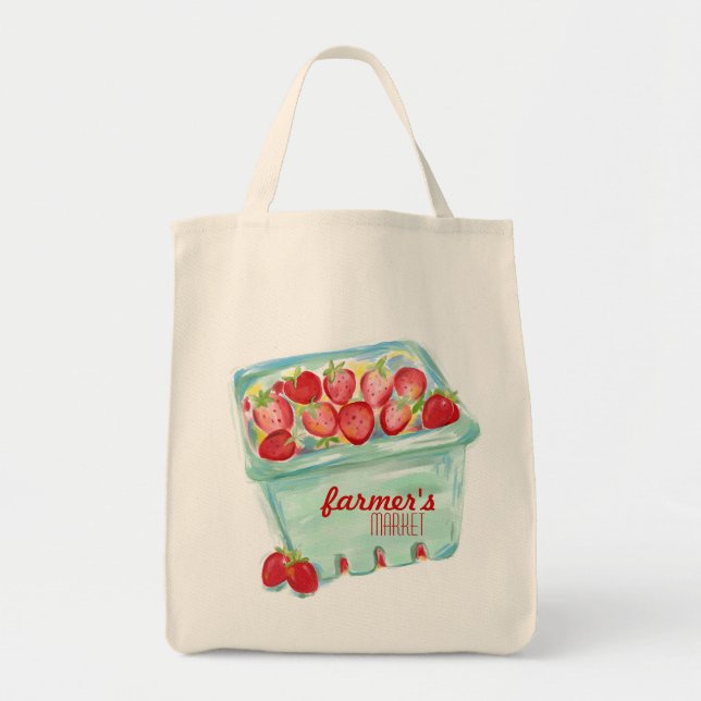 Basket of Strawberries Market Tote (Front)