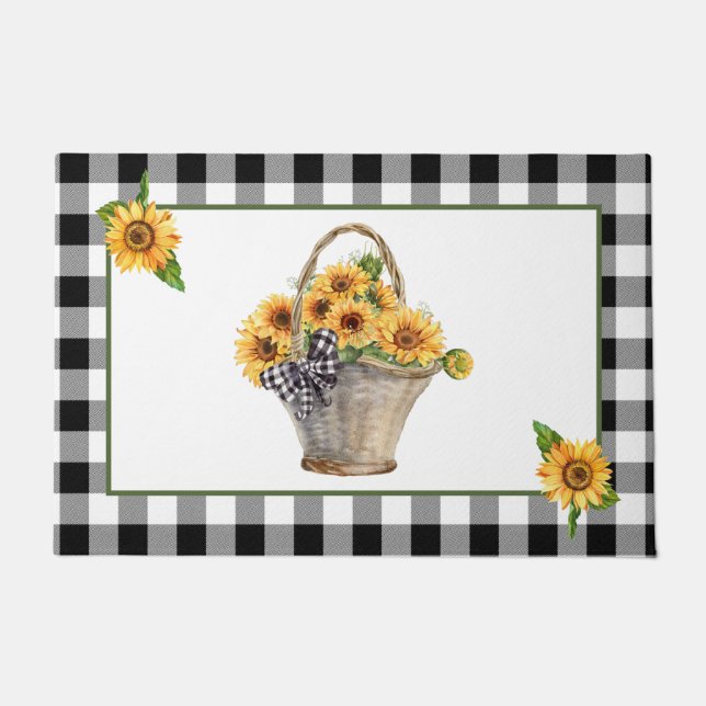 Basket of sunflowers  doormat (Front)