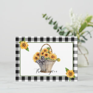 Basket of sunflowers holiday card