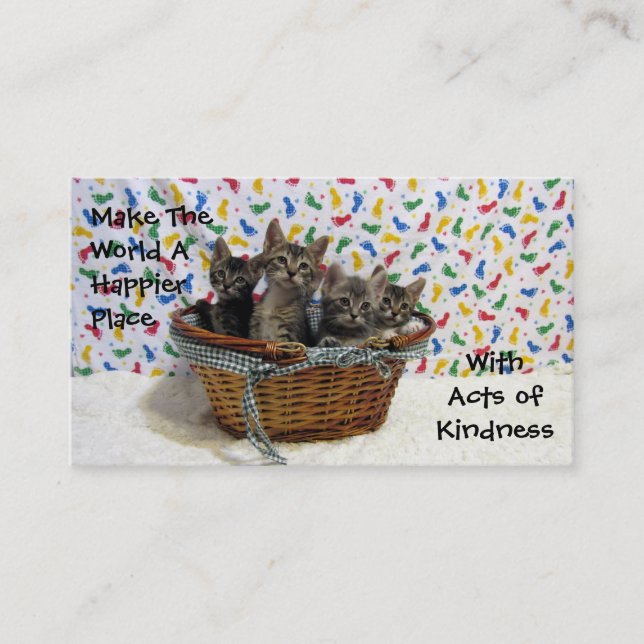 Basket of Tabbies- RAOK Cards (Business Card Size) (Front)