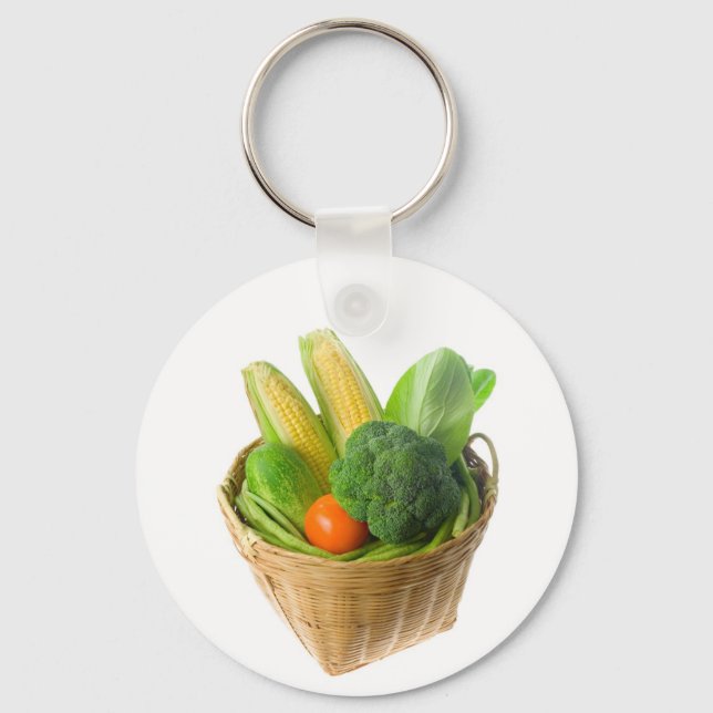Basket of vegetables key ring (Front)